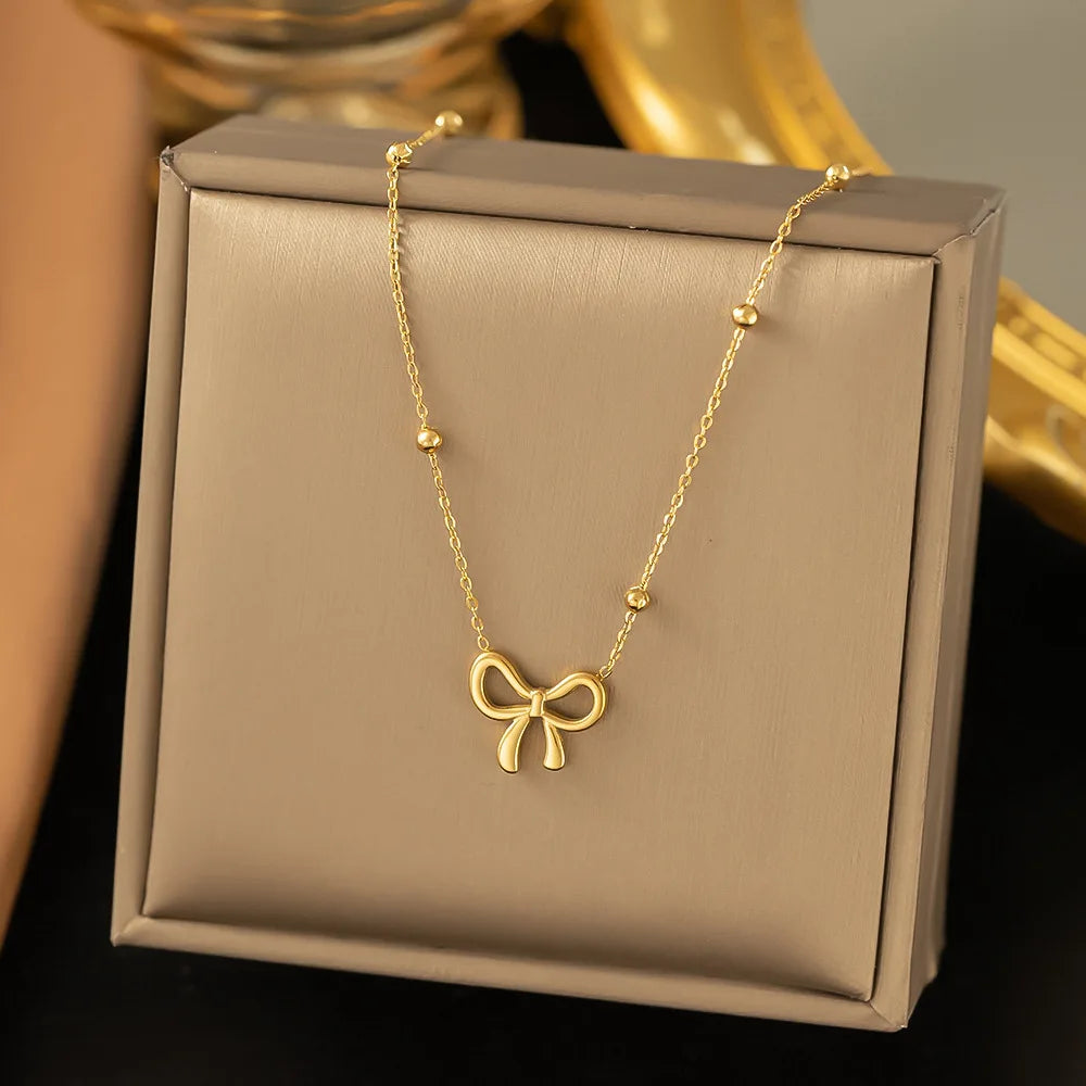 Luna Bow Pendant Necklace