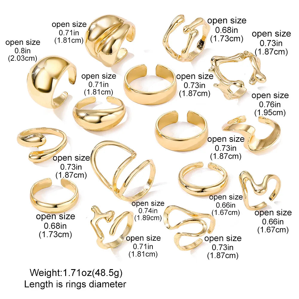 Noir Wave Ring Set