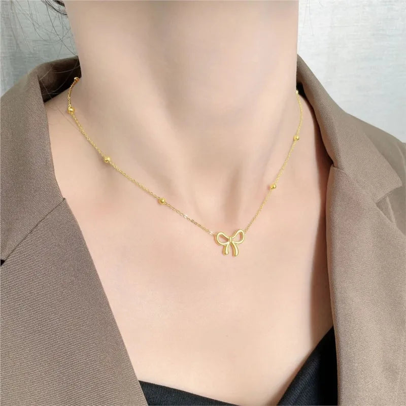 Luna Bow Pendant Necklace