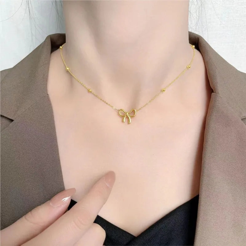 Luna Bow Pendant Necklace