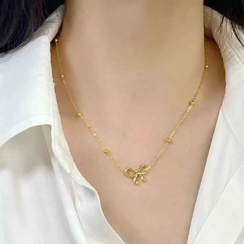 Luna Bow Pendant Necklace